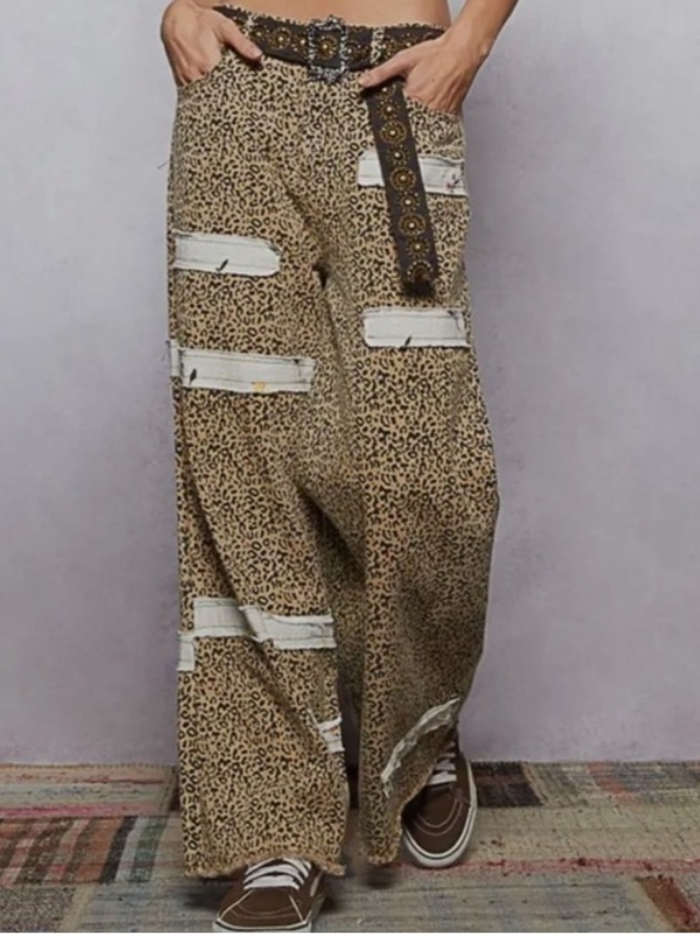 POL Leopard Wide Leg Pants